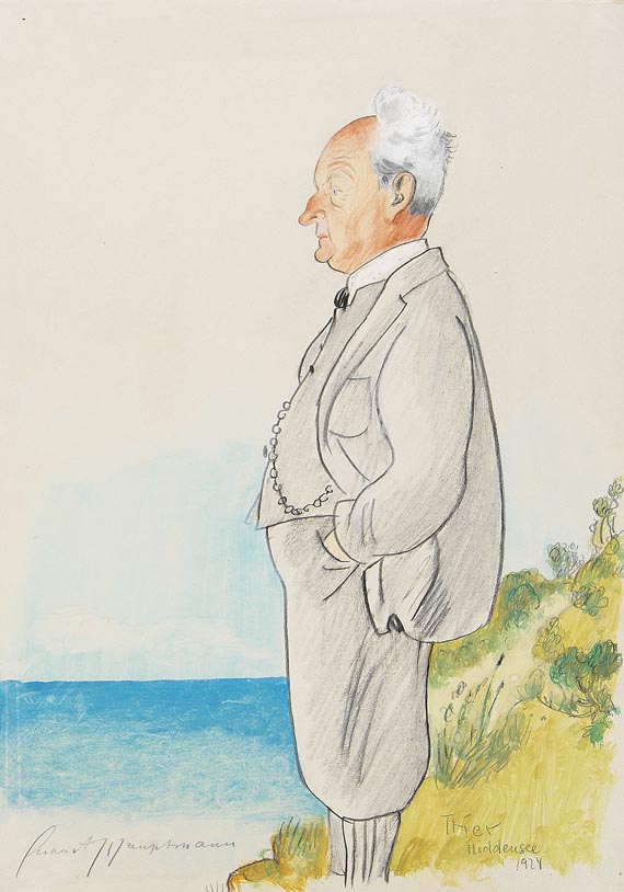 Walter Trier - Porträt G. Hauptmann, 1924