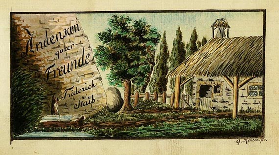  Album amicorum - Stammbücher, Denkmal d. Freundschaft, 2 Tle. Um 1800