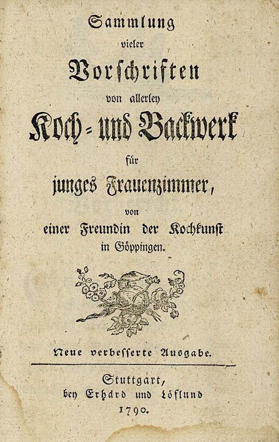 Knörin, R. C. - Göppinger Kochbuch. 2 Bde. 1790