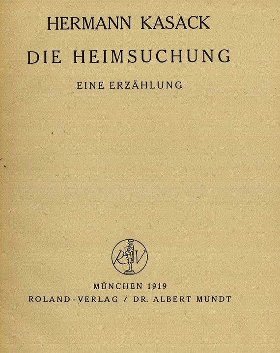 Hermann Kasack - Heimsuchung, 1919. [M27]