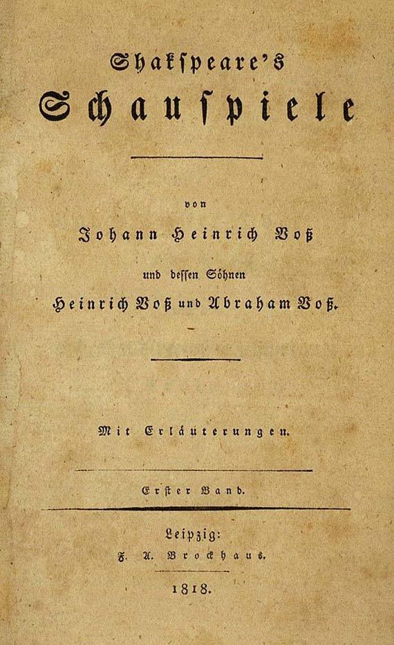 William Shakespeare - Schauspiele, 9 Bde. 1818. (149)