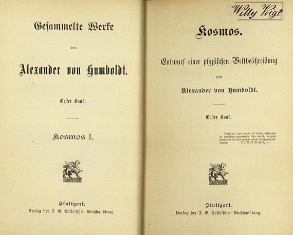 Alexander von Humboldt - Ges. Werke. 12 Tle in 7 Bdn.