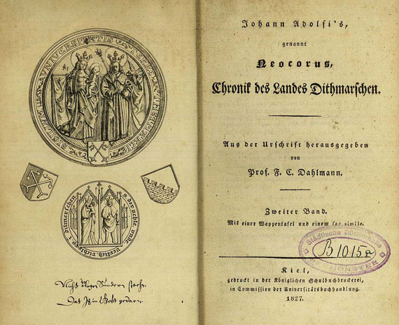 Deutschland - Dahlmann, Fr. Chr., Neocorus Dithmarschen  2 Bde. 1827