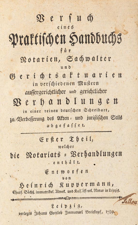 Heinrich Kuppermann - Handbuch, 3 Bde., 1790 - Altre immagini