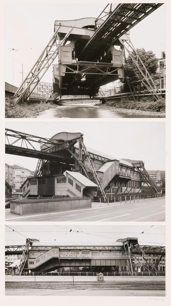 Bernd und Hilla Becher - Drei Ansichten eines Wuppertaler Schwebebahnhofs