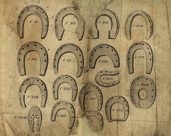 Georg Simon Winter - Kersting, Unterricht, Pferde zu beschlagen (1777) + Winter, Pferde-Arzt (1841). Zus. 2 Bde.