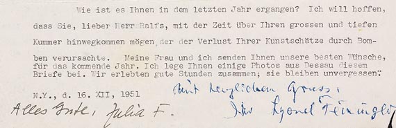 Lyonel Feininger - Masch. Brief mit Zeichn. (1951) - Altre immagini