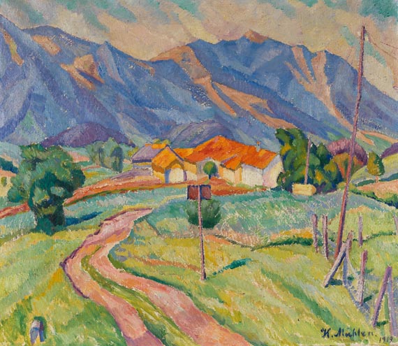 Hermann Mühlen - Landschaft mit Bergkette