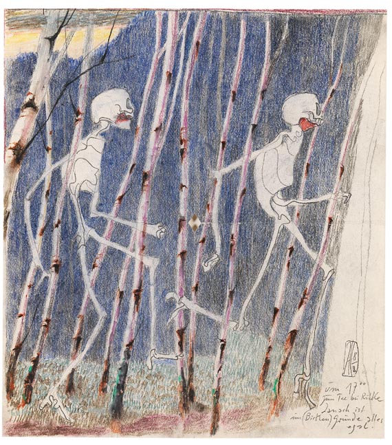 Horst Janssen - "um 17°° zum Tee bei Rilke danach ist im (Birken)Grunde alles egal."