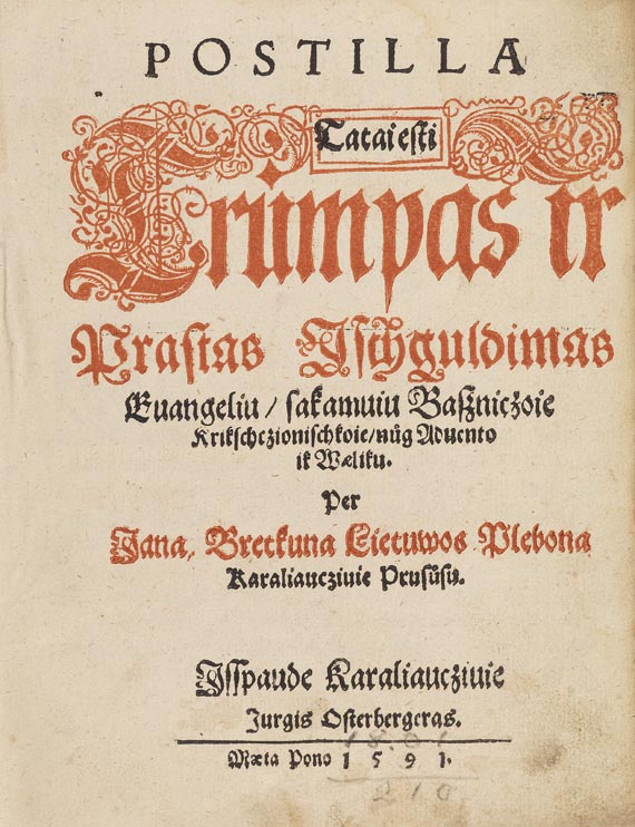 Johannes Bretke - Postilla tatai esti. 1591 - Altre immagini