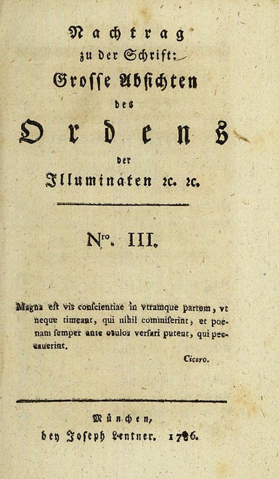 Freimaurer - Nachtrag zu der Schrift. 1786