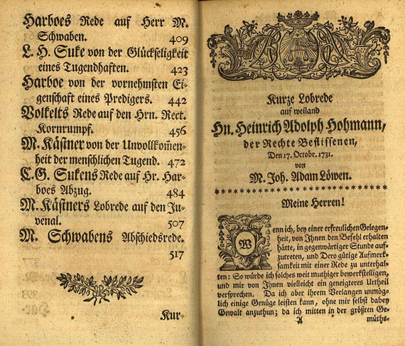   - Proben der Beredsamkeit. 1738