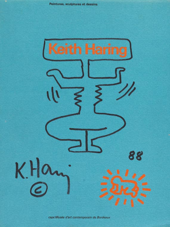 Keith Haring - Peintures, scultpures et dessins / 1988. Signiert bzw. mit Orig.Zeichnung. 2 Werke. 1986-88. - Legatura