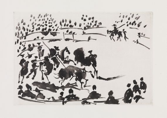 Pablo Picasso - El picador obligando al toro con su pica