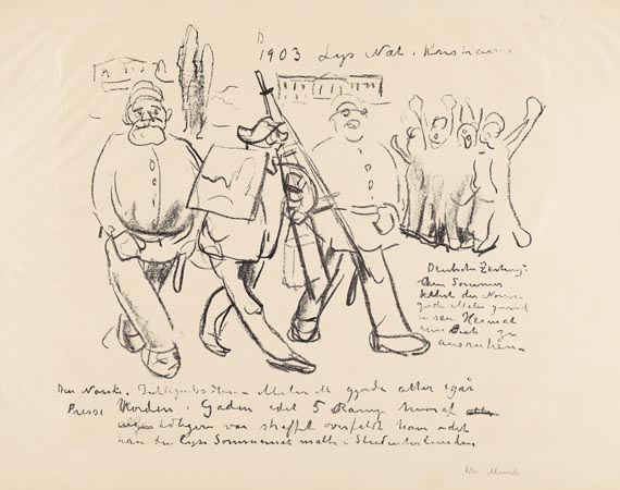 Edvard Munch - Karikatur: Die Arretierung