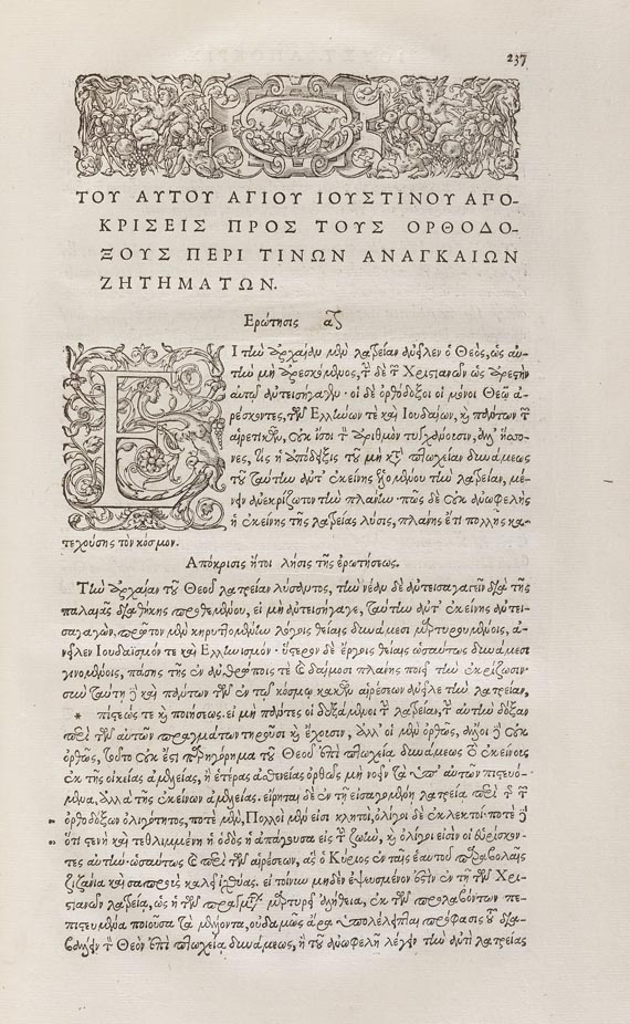 Eusebius Caesariensis - Opera evangelicae praeparationes lbiri XV. 3 Tle. in 1 Bd. Paris 1544-51.