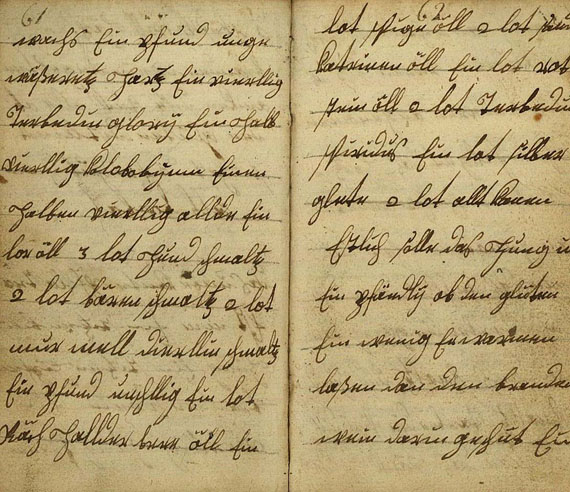  - Handschrift 18. Jh. Rezepte und Hausmittel