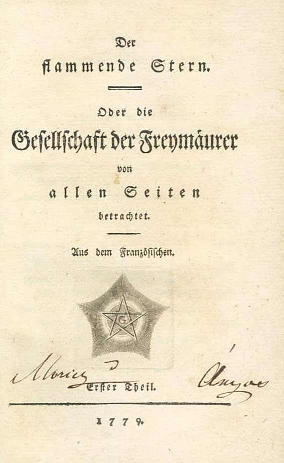 Freimaurer - Der flammende Stern.  1779.