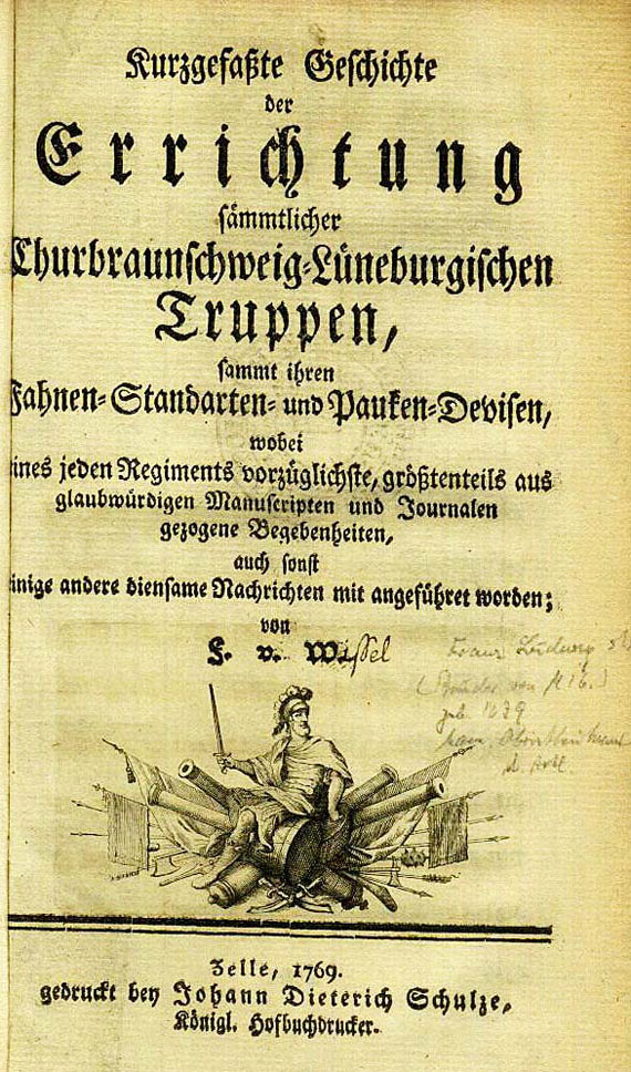   - Merkbuch Soldatendienst. 1787. - Dabei: Apologetischer Bericht. 1628. Geschichte der Truppen. 1769. Kriegsrecht. 1764.