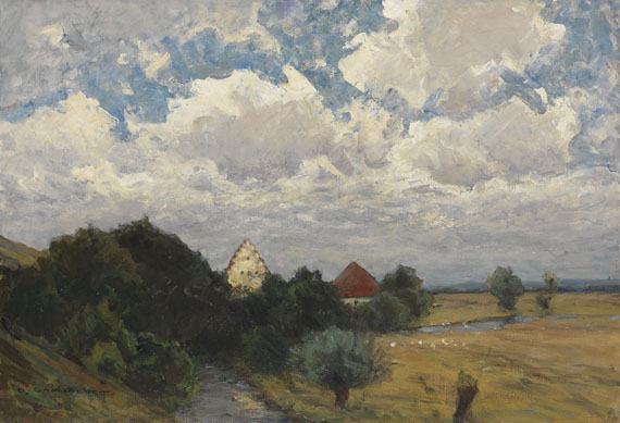 Otto Gampert - Dörfliches Idyll bei Ampermoching im Dachauer Land