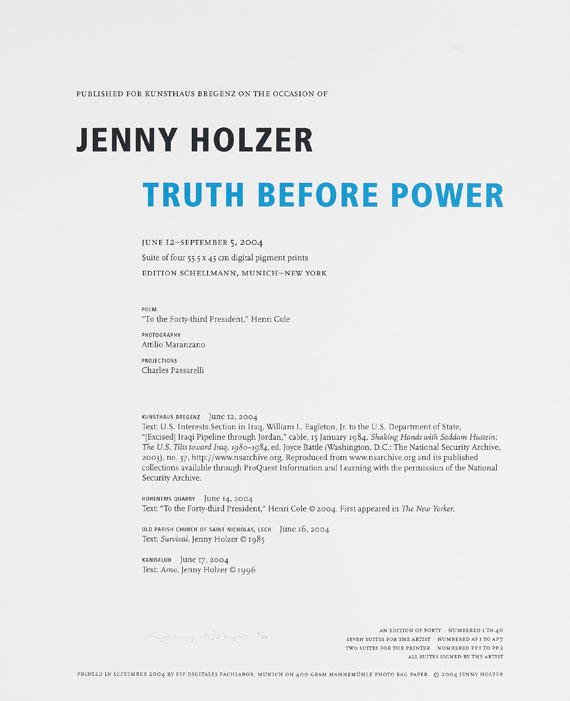 Jenny Holzer - Truth before Power
