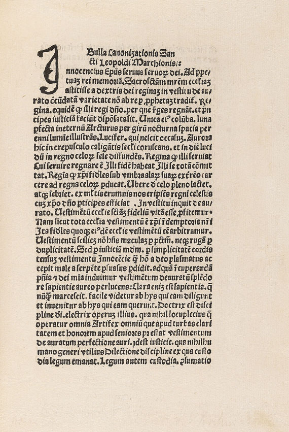   - Innocentius VIII - Bulla Canonizationis. 1485