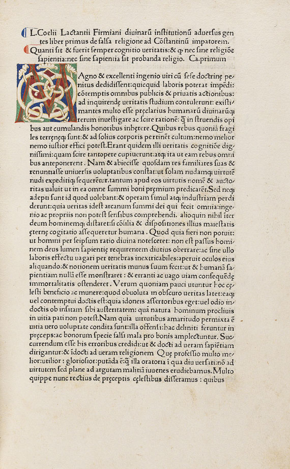 Lucius Coelius Firmianus Lactantius - Opera. 1472. - Altre immagini