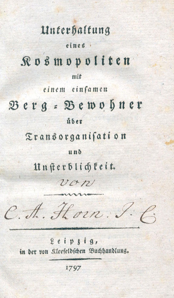 C. A. Horn - Unterhaltung eines Kosmopoliten. 1797.
