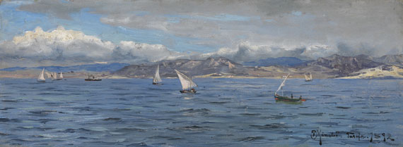 Peder (Peder Mørk Mønsted) Mönsted - Tarifa. Segelschiffe bei Gibraltar