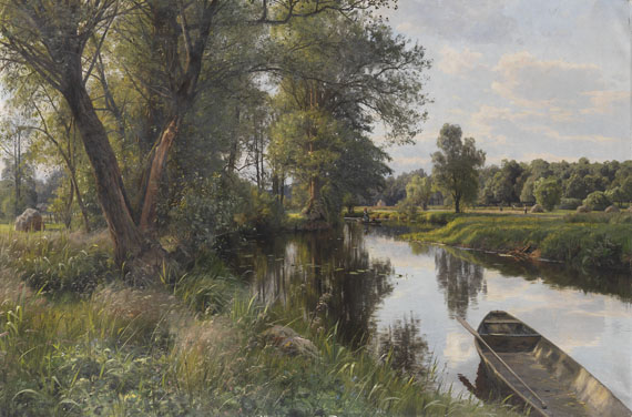 Peder (Peder Mørk Mønsted) Mönsted - Sommerlandschaft mit Flussaue