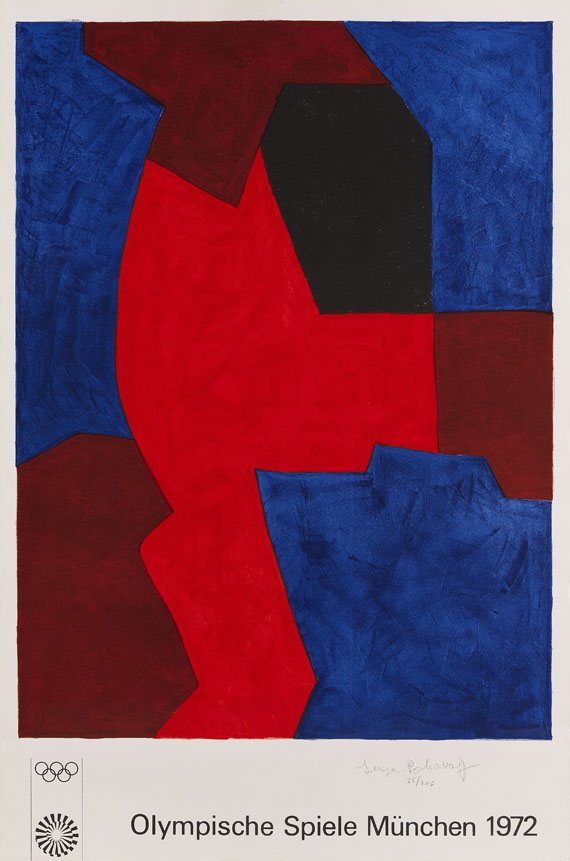 Serge Poliakoff - Composition bleue, rouge et noire