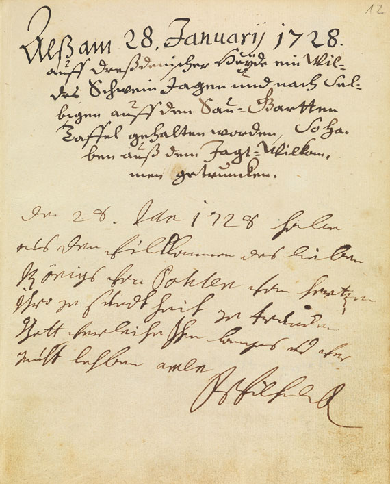  August II. v. Polen (d. Starke - Gästebuch des Weinguts Hoflößnitz/Einschreibebuch Jagt-Willkommen. 2 Bde. 1694-1728. - Altre immagini