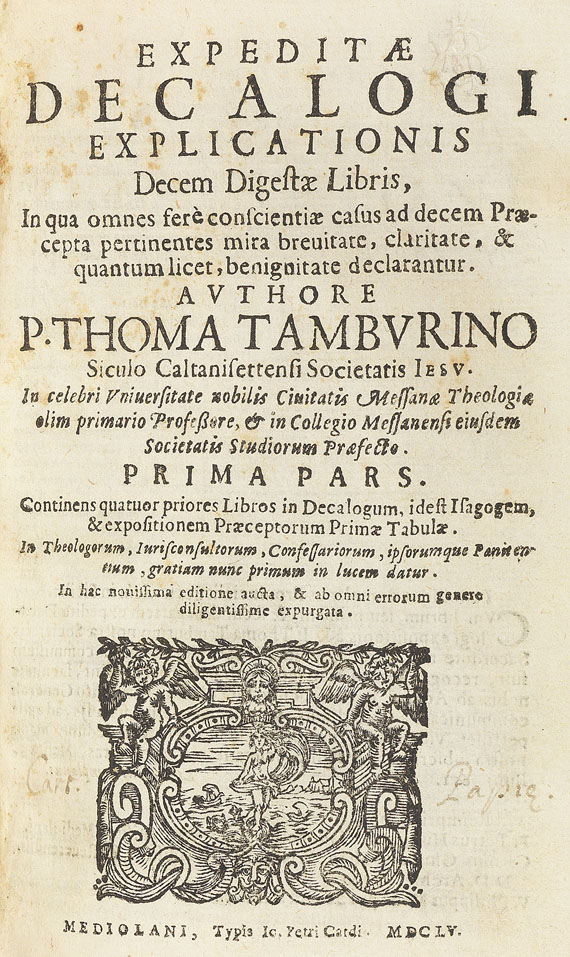 Tommaso Tamburino - Expeditae decalogi explicationis decem digestae libris. 1655