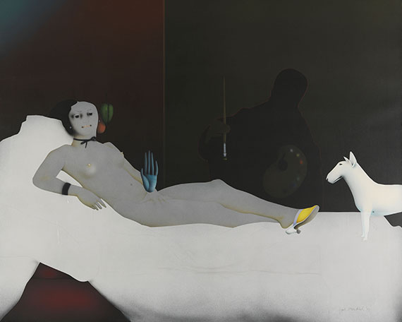 Paul Wunderlich - Olympia with dog II