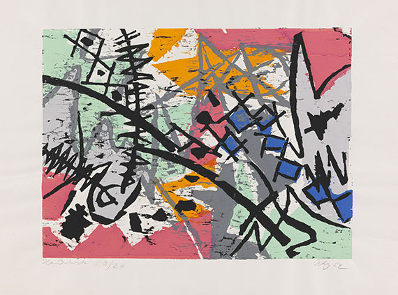 Ernst Wilhelm Nay - Farbholzschnitt 1952-4