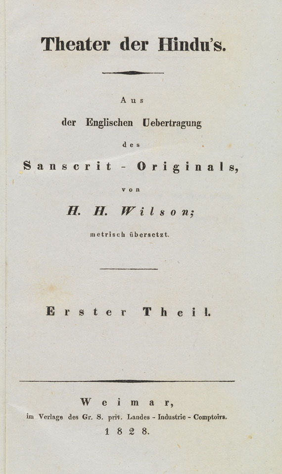 Horace Hayman Wilson - Theater der Hindu