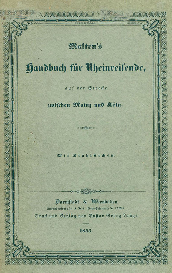 Heinrich Malten - Handbuch für Rheinreisende. 1844.