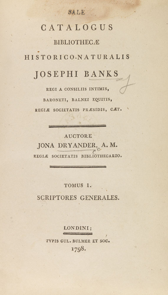 Jonas Dryander - Catalogus bibliothecae historico-naturalis. 1796-1800. 5 Bde.. - Altre immagini