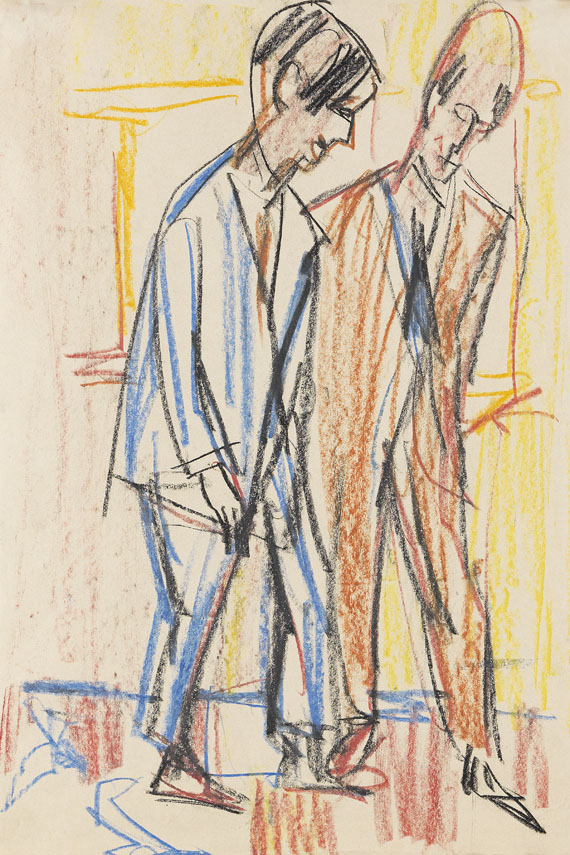 Ernst Ludwig Kirchner - Zwei Männer (Selbstbildnis (?) mit Dr. Bauer)