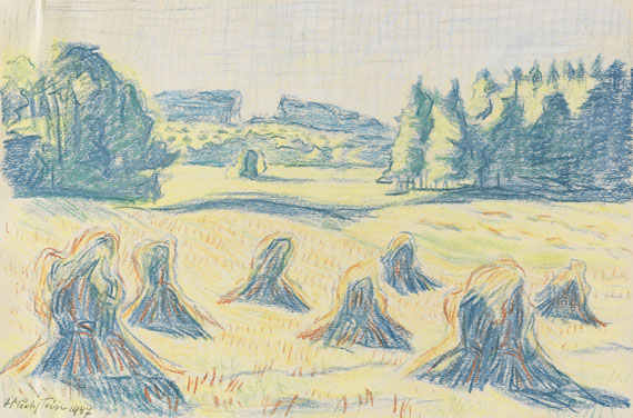 Hermann Max Pechstein - Blaue Kornpuppen auf einer Waldwiese