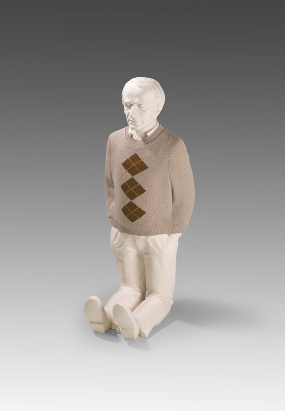 Erwin Wurm - Deleuze Kneeling Down