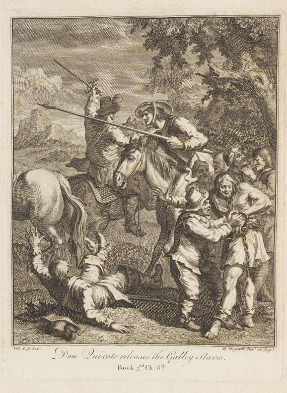 William Hogarth - 6 Bll.: Illustrationen zu Cervantes "Don Quijote"