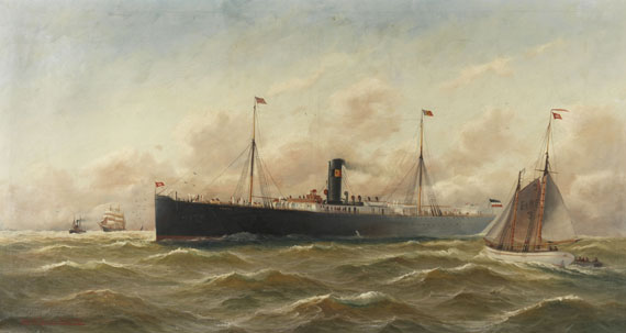 Alfred Serenius Jensen - Hamburger Tanker "Phoebus" in der Elbmündung