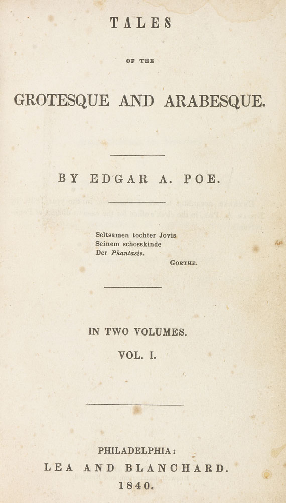 Edgar Allen Poe - Tales of the grotesque and arabesque. 1840. - Altre immagini