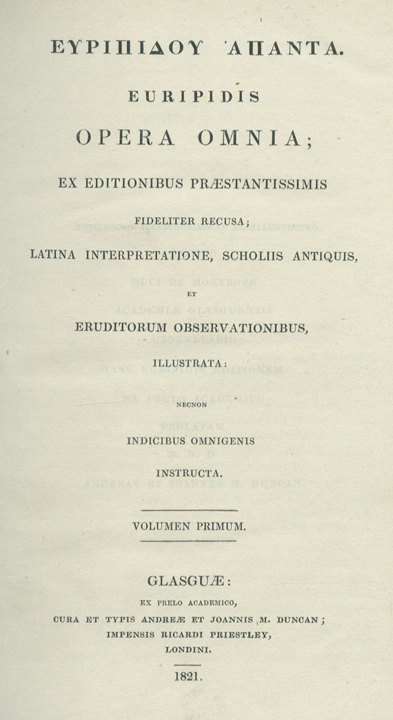  Euripides - Opera Omnia. 9 Bde. 1821
