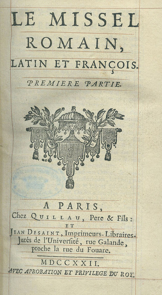  Einbände - Le missel romain. 4 Bde. 1722