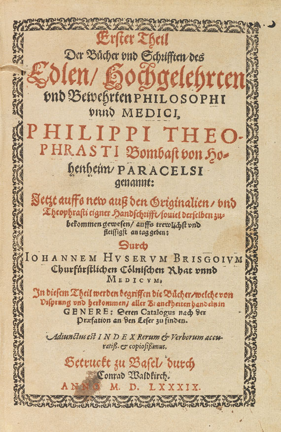 Philippus Theophrastus Paracelsus - Bücher und Schrifften. 1589. - Altre immagini