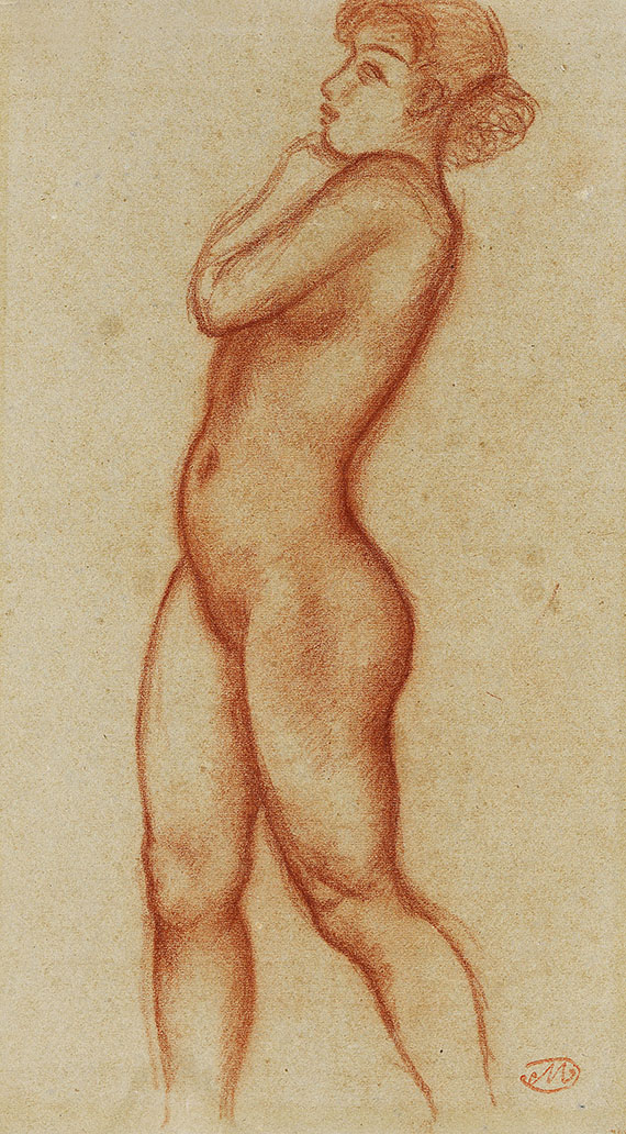 Aristide Maillol - Nu debout de profil.