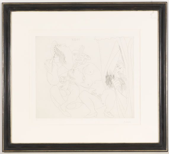 Pablo Picasso - Raphael et la Fornarina V: avec voyeur écartant le rideau - Cornice