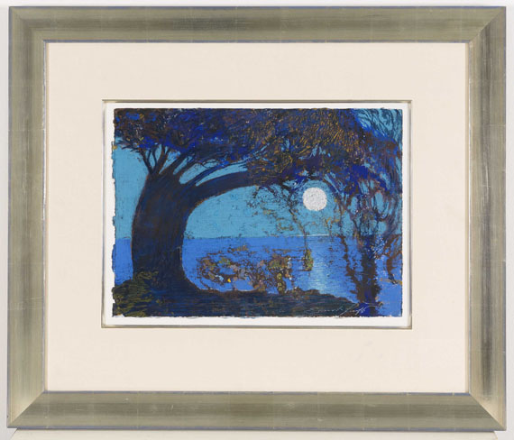 Ernst Fuchs - Mond über dem See - Cornice